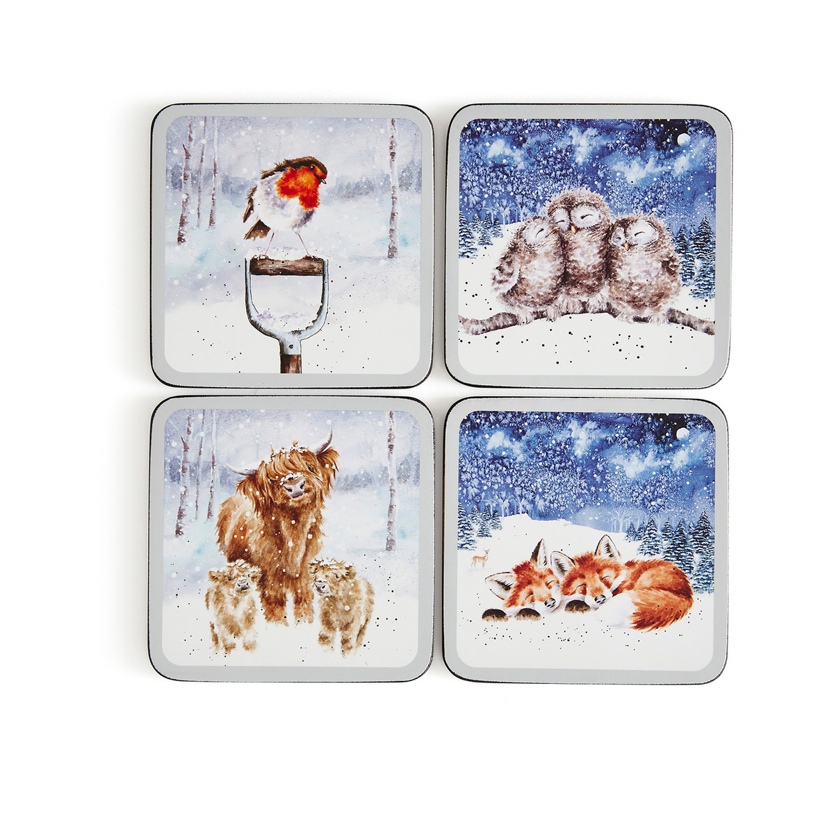 Wrendale Designs Winter Skies Coasters Set Of 4 image number null